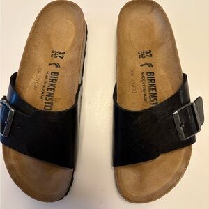 Birkenstock Black Leather Sandals